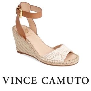 🛍BOGO Vince Camuto Tesa Wedge Sandals Eyelet Lace